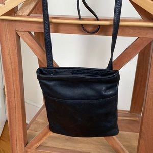 Margot black leather crossbody bag